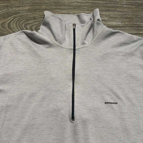VTG Patagonia Large Capilene Half Zip Long Sleeve Pullover Gray Shirt USA Made - Picture 3 of 12